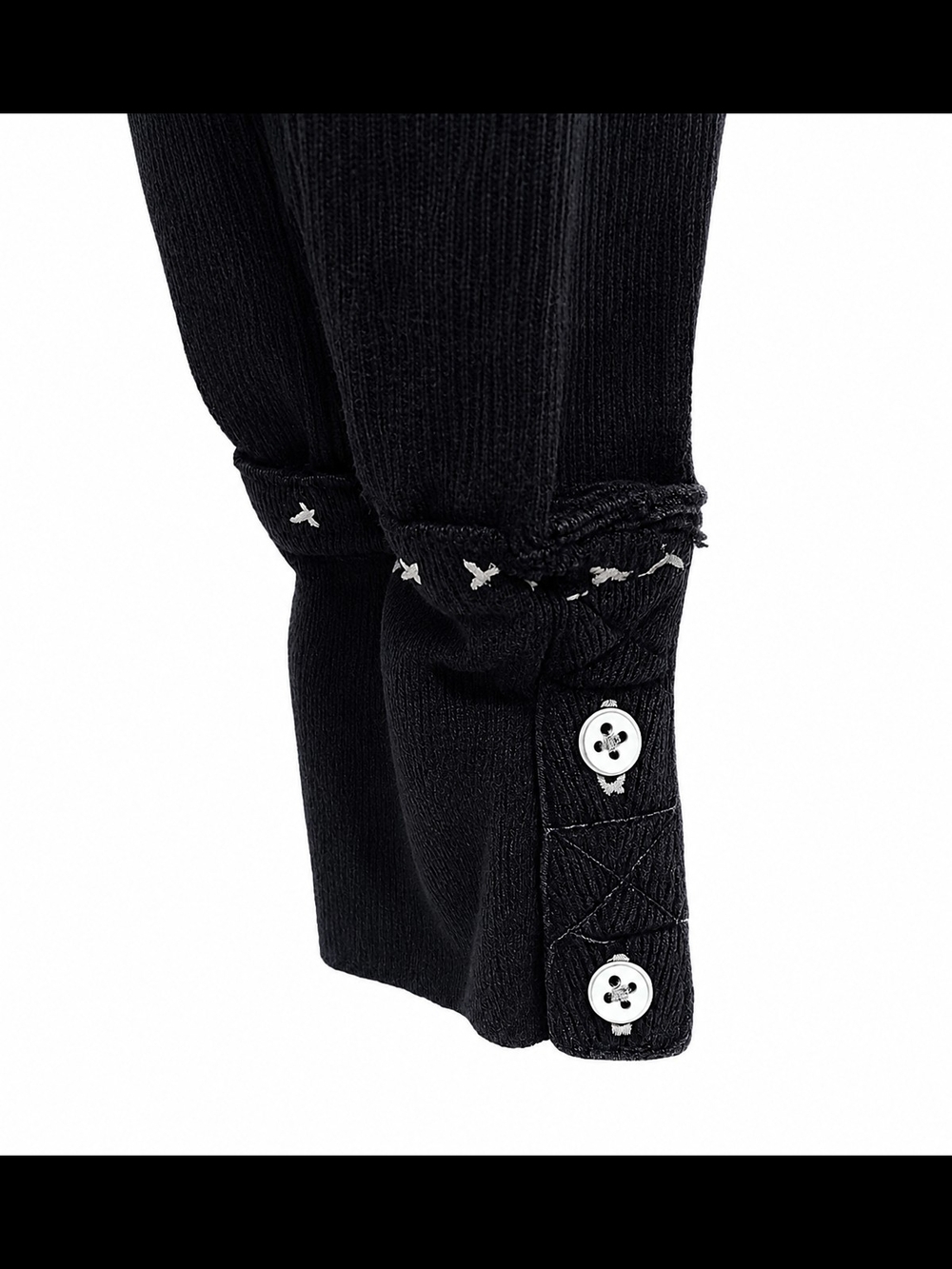 Free People We The Free Taylor Henley Top XS Black Studded Long Sleeve Oversized - Picture 5 of 15